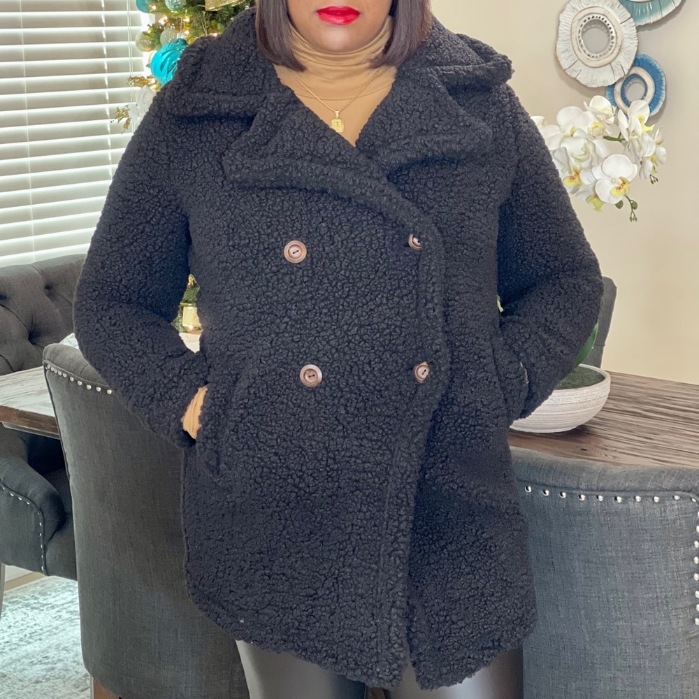 Cozy Up Sherpa Coat (Black)